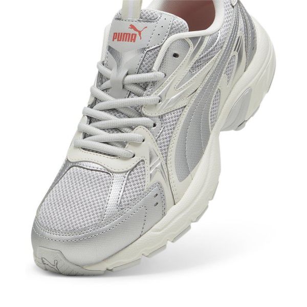 Puma Milenio Comfortable Lightweight Slip-Resistant Durable Low-Top Casual Running Shoes Unisex sneaker Silver White 392322-06