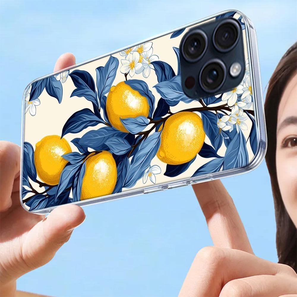 Mittelmeer-Zitrone Klare Handyhülle Für Iphone 17 Air 16 Pro Max 15 Pro 14 Plus 17E 16E 11 13 12 Mini Hüllen Cases Fundas Cell T