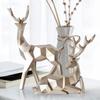 2Pcs Elk Statue Decor 3D Printing Good Symbolism 5 Colors Couple Deer Figurine