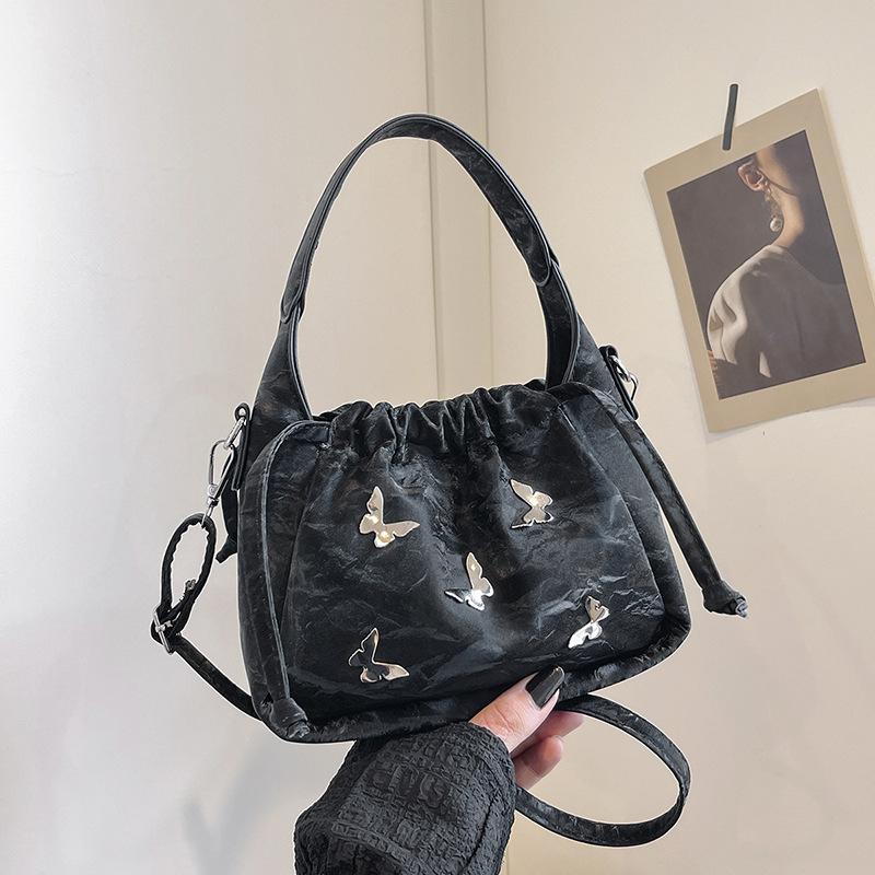 Chain Bucket Bag Women's 2025 New Niche Design Crossbody Bag Fashion Folded Bag
