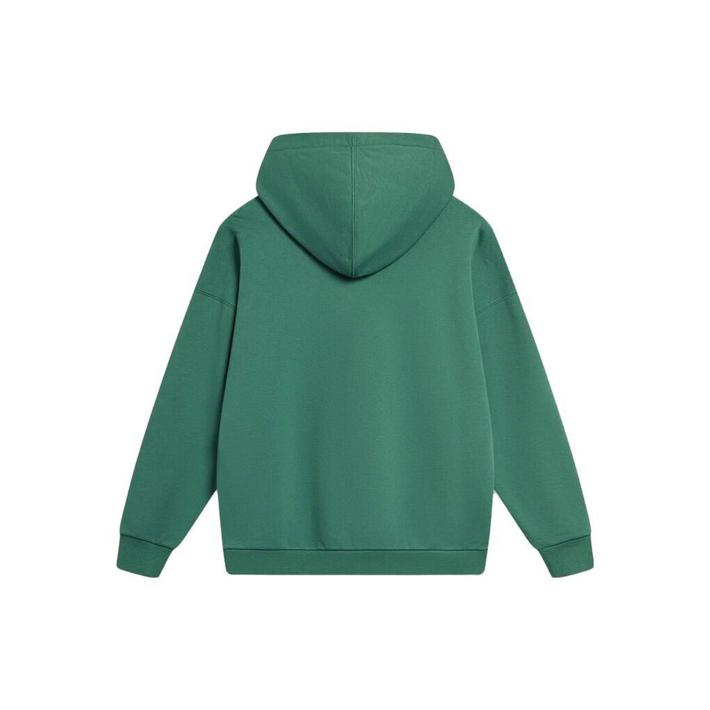 Li Ning Solid Color Fleece Hooded Sweatshirt Men Sweatshirts Deep-Palace-Green AWDT747-2