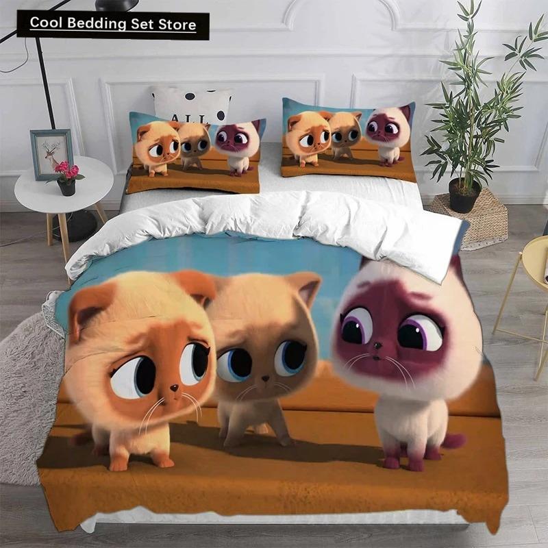 Anime Super Kitties Ložní soupravy Přikrývka Prošívaná přikrývka Přehoz na postel Povlak na přikrývku Povlak na polštář 2-3dílné sady Dětská Dospělá velikost Domácí textil