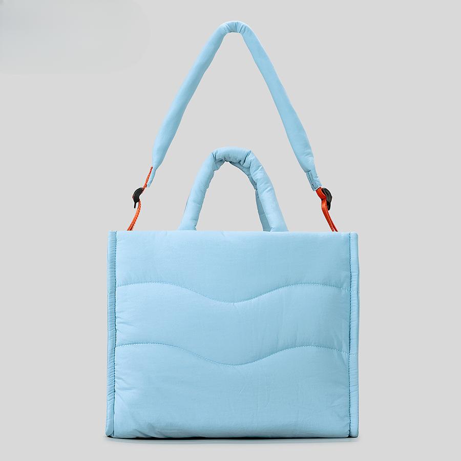 Geantă de mână pentru femei, geantă de mână din nailon, tip sandwich, mare capacitate, geantă de umăr tip crossbody, geantă de mână pentru computer, geantă de mână pentru computer
