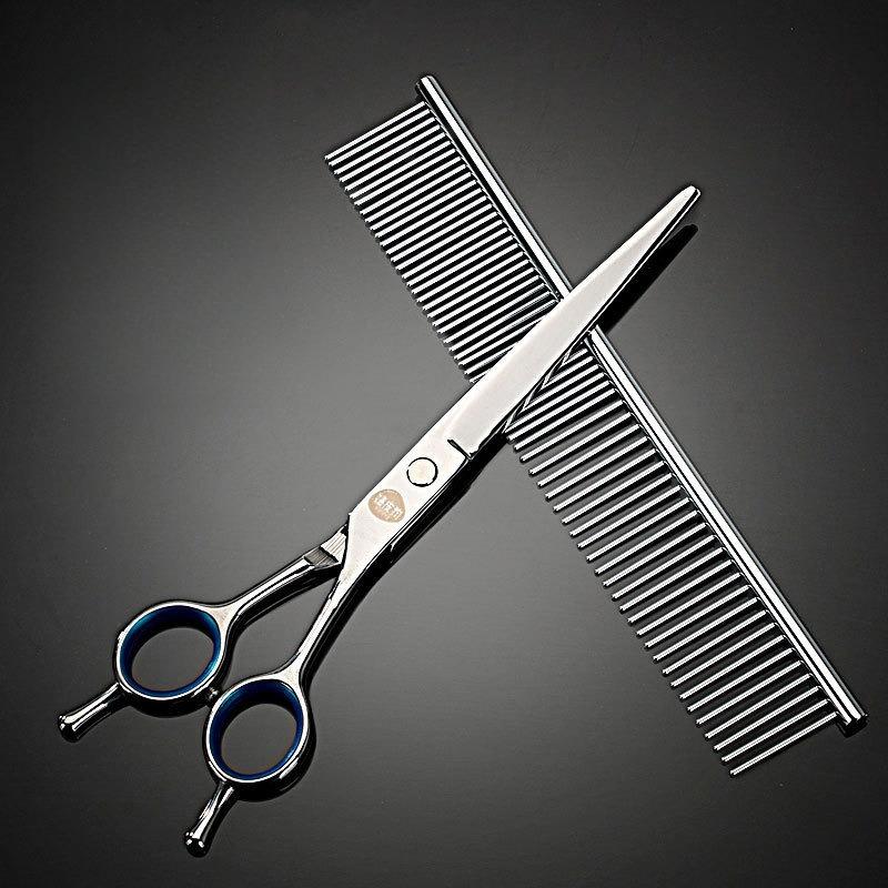 Pet Grooming Scissors Kit Stainless Steel Straight Thinning Shear Non‑jamming Trimming Tool for Dogs Cats