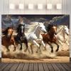 One Piece, a Fabric of a Galloping Horse, Made of Durable Polyester Material, Is Highly Suitable for Doors, Walls and Yards.