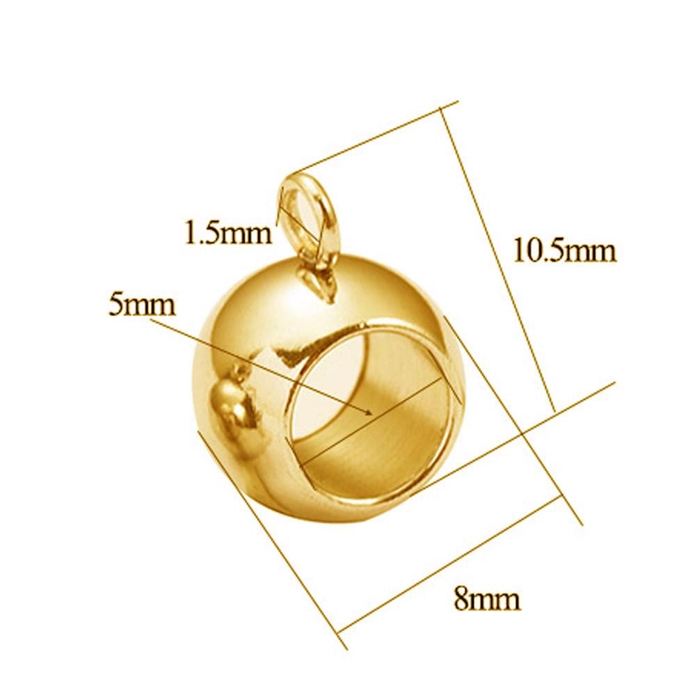 10pcs Stainless Steel Spacer Beads Pendant Charms Clasps Gold Color Bail Beads for DIY Jewelry Making Findings Hole 2-4mm Beads