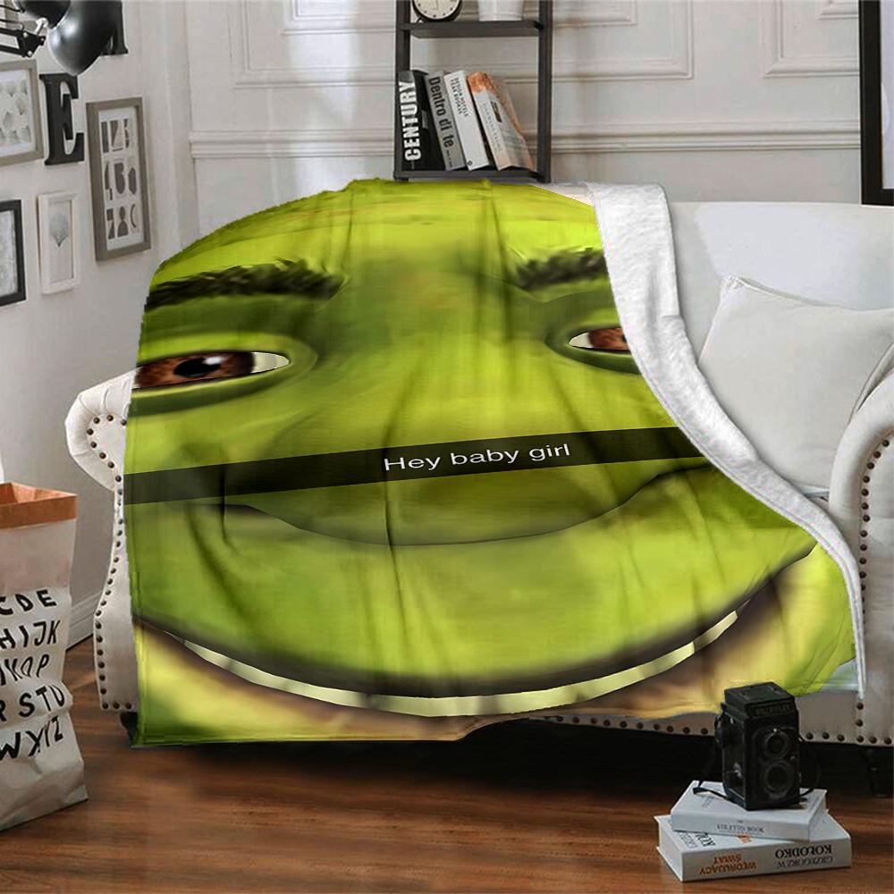 1pc Shrek4 Blanket, Gift, for Men and Women, Soft Blanket, Good for Sofa Bed Couch Travel, Lightweight Flannel Blanket