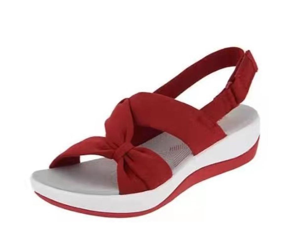 

Fashion Women Shoes 2025 Summer Closed Toe Roman Sandals Women Bow Platform Wedges Sandals Women Mules Slippers Plus Size 42 42