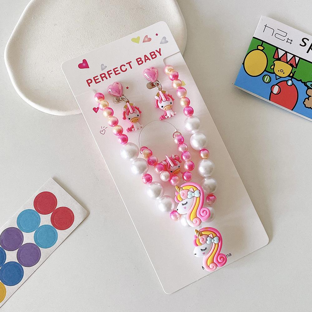 Children's Unicorn Beaded Necklace & Ring Set - DIY Jewelry for Girls