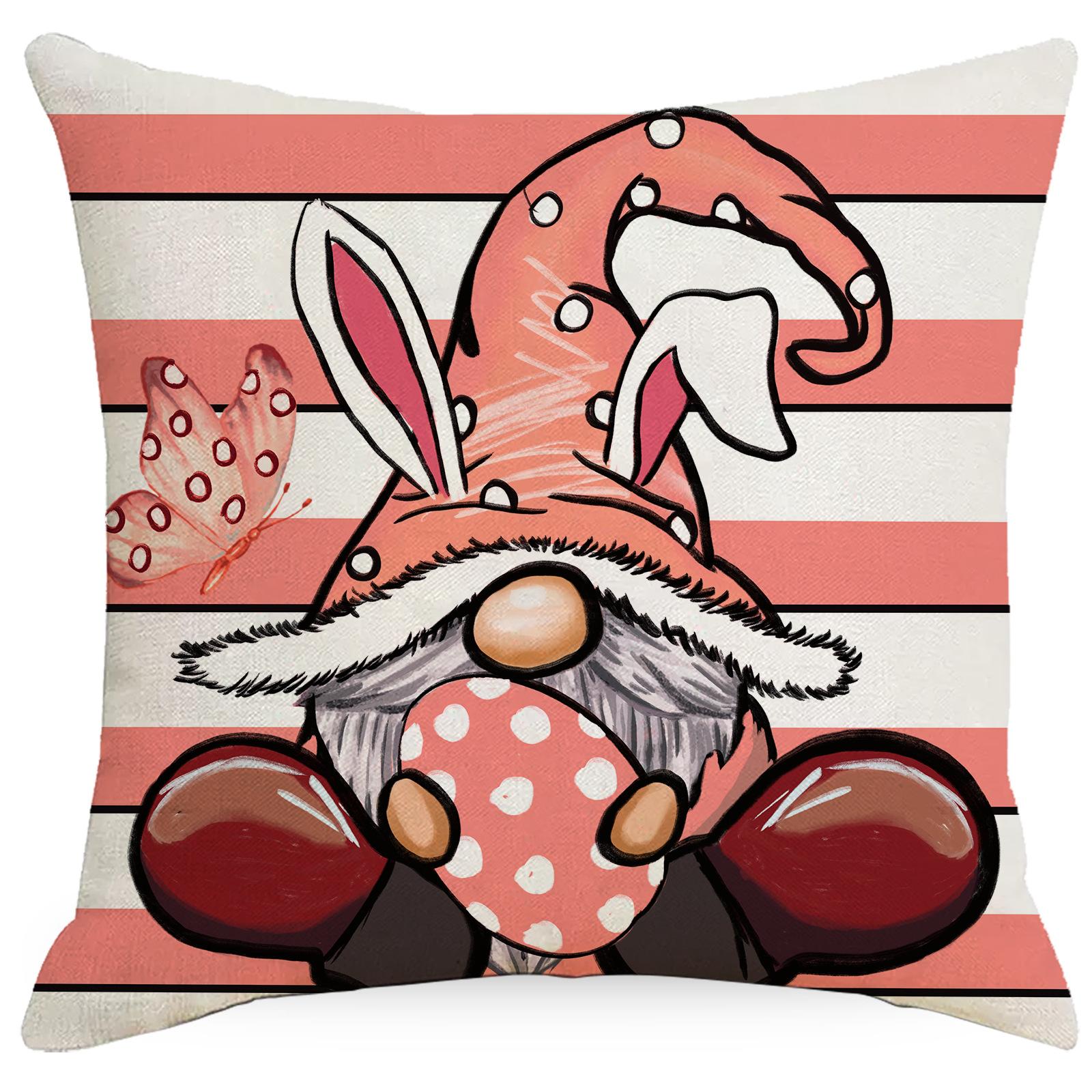 

Розовая Пижама Кролик Подушка Пасхальная Атмосфера Декоративная Подушка Мультяшная Принтованная Подушка для Дивана 45 * 45Cm