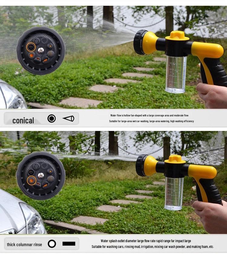 Foam Spray Gun for Car Wash - Multi-Purpose High-Pressure Water Gun with 8 Functions