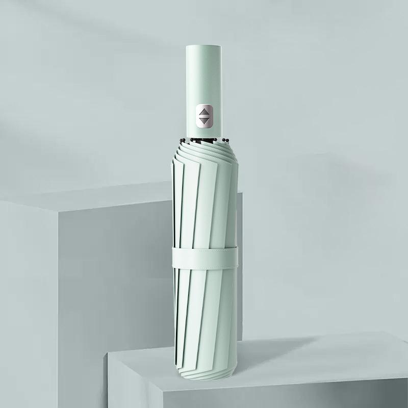 

Компактный автоматический дорожный зонт от дождя и солнца Маленький складной ветрозащитный прочный портативный зонт Iron&12K светло-зеленый