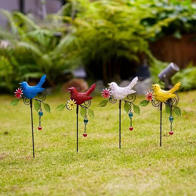 Outdoor Metal Bird Garden Stake Metal Bird Wind Chime Garden Decoration