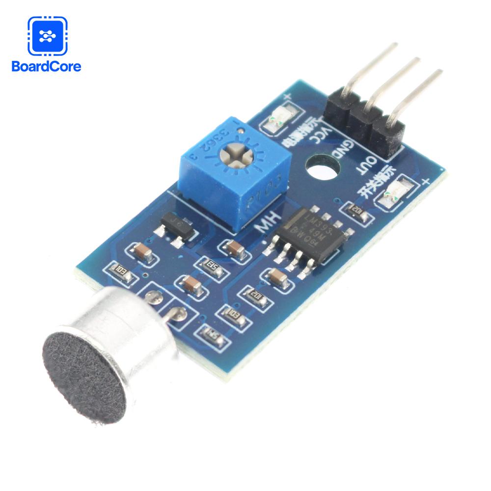 

Sound Detection Sensor Module Sound Sensors Voice Operated Switch Microphone Module for Arduino Switches Smart Home LM393 синій