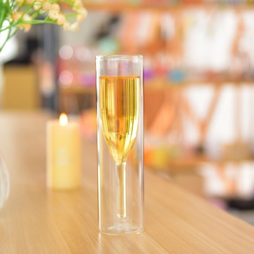 Shatter-Resistant Champagne Glasses Double Wall Bubble Wine Cup Bar Tool Wine Glass Bar Restaurant