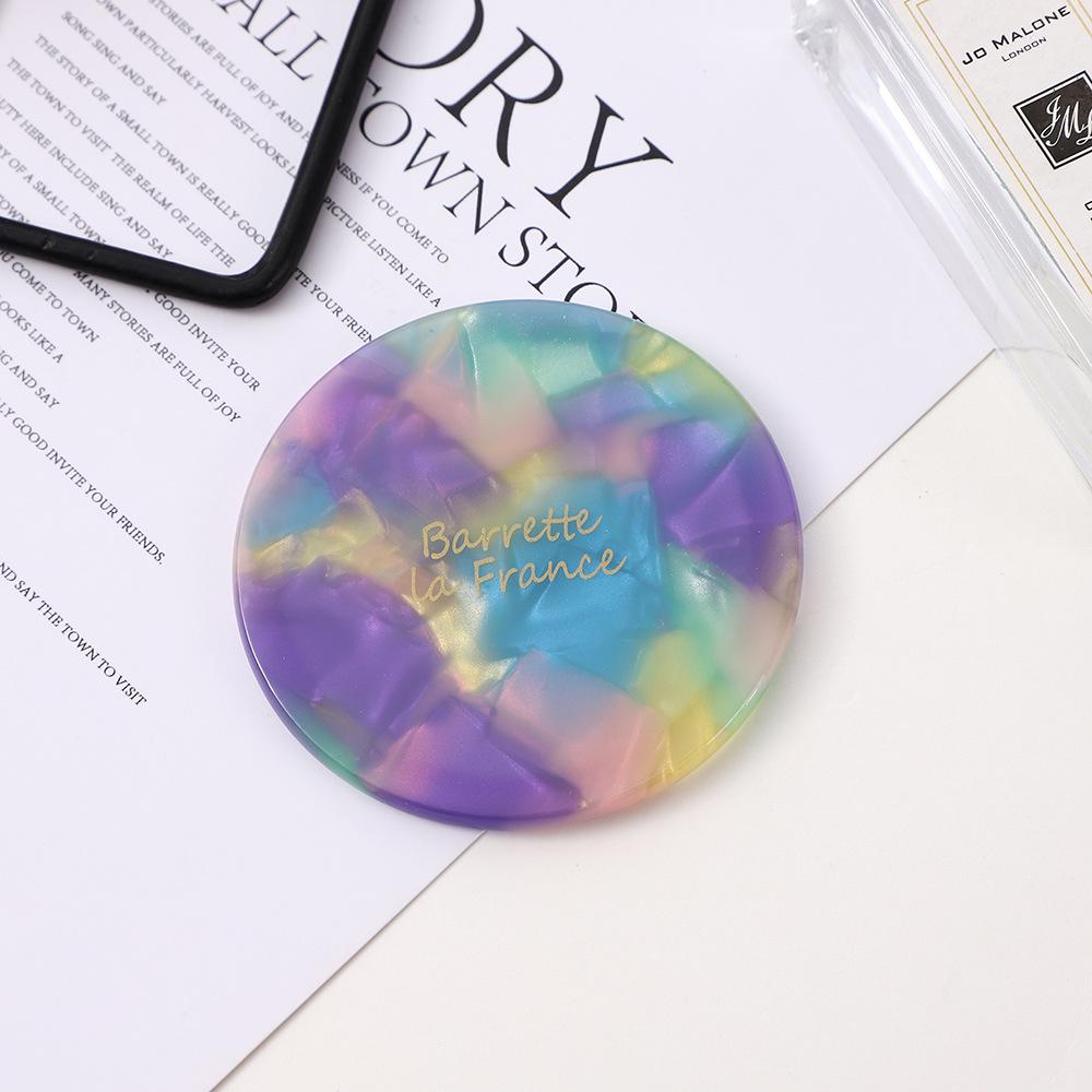 Custom Logo Multi-color Portable Round Makeup Mirror with Vinegar Design