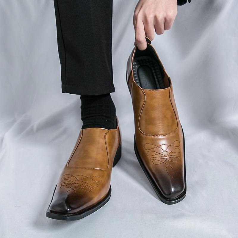 Classic Men Formal Leather Shoes Men One-foot Comfortable Fashionable Pointed-toe Height-increasing Leather Shoes Men Size 38-46