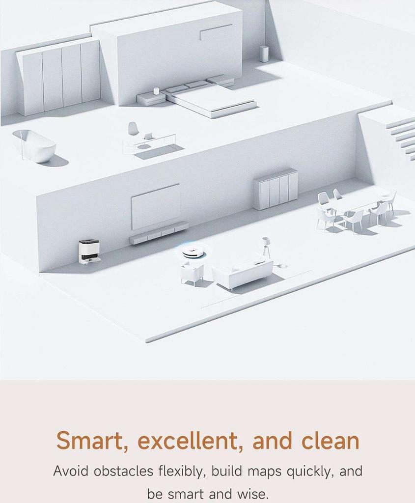 שואב אבק רובוטי משופץ Xiaomi ROIDMI EVE CC, שאיבה וניגוב, עוצמת שאיבה 3800Pa, מיכל מים 0.29 ליטר, מיכל אבק 0.26 ליטר