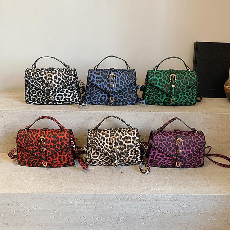 Summer New Design Y2k Leopard Print Small Flap Bag Motorcycle Style Women's PU Leather Shoulder Crossbody Bag