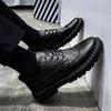 Primavera Autunno Scarpe Uomo Calzature Moda Cool Giovane Uomo Scarpe brogue Marca Calzature maschili Nero puro