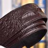 Crocodile Pattern Headless Men's Leather Belt, Perforated Belt Strip, Genuine Top-Layer Cowhide.