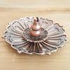 1pc,Elegant Metal Lotus Incense Holder,Gourd-Shaped Cone and Stick Incense Compatible, Decorative Copper (Without Incense)