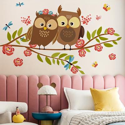 Muursticker Romantische Liefde Uil Koppel Zelfklevende Muurstickers Slaapkamer Entree Woonkamer Veranda Huisdecoratie Muurdecoratie Stickers