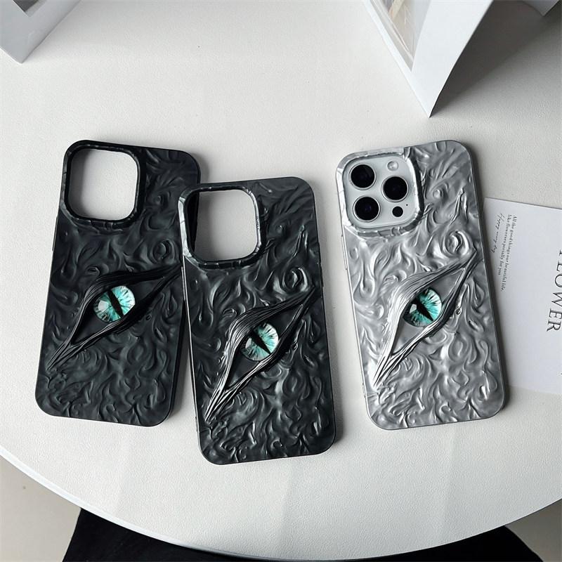 Cool 3D Evil Eyes Phone Case For iPhone 17 Air 16 15 14 13 12 11 Pro Max Plus Frosted Electroplated Shockproof Soft TPU Cover