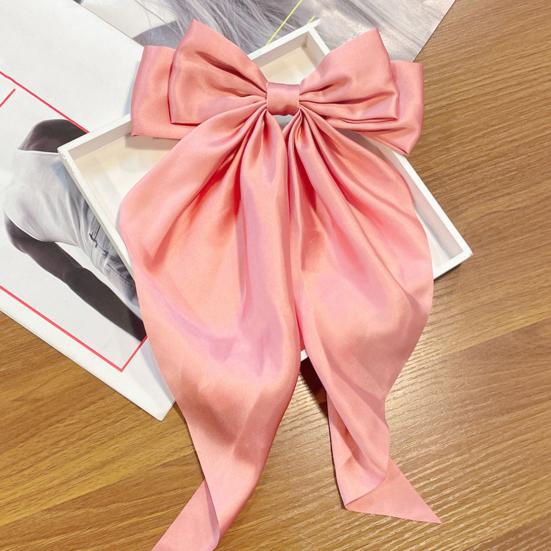 Women Hairpin Large Size Long Ribbon Bowknot Decor Spring Hair Clip Lightweight Back Head Hair Pin Hair Accessory