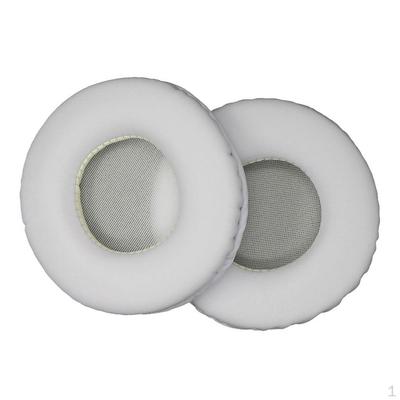 1 Pair Ear Cushions for Headphones Memory Foam Cover White