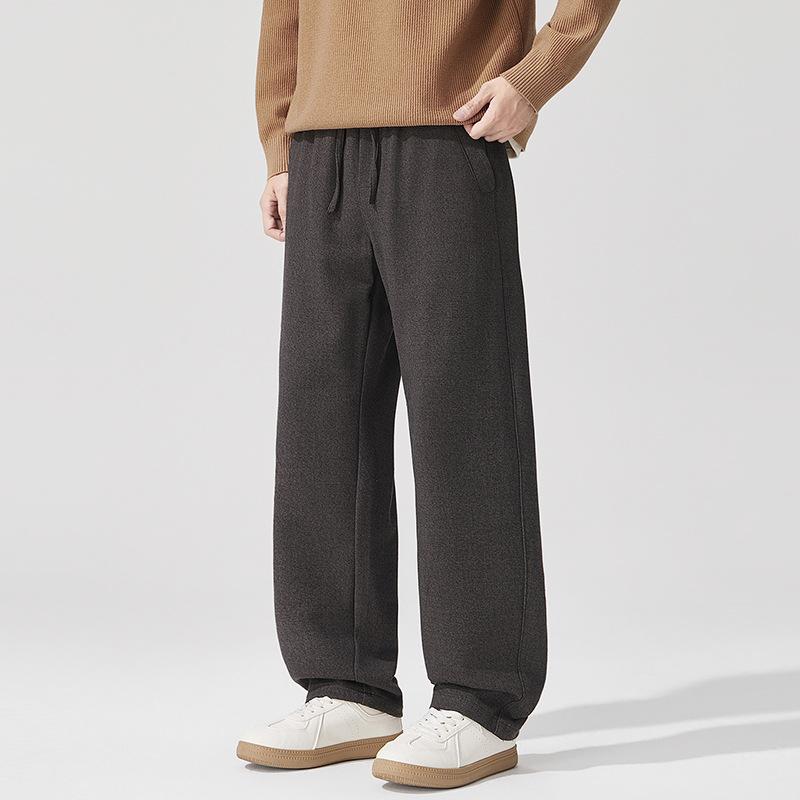 Old money wind drawstring casual pants men's autumn new loose straight high-end drape sports trousers