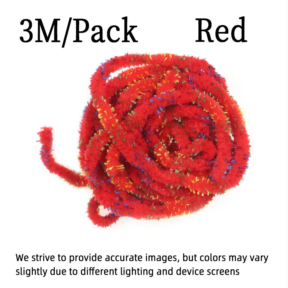 

6~7 мм 3M/Pack Материал для вязания мушек Пятнистый моп Синель для каменных мух, появляющихся ручейников, нимф, личинок, мохнатых мух красный