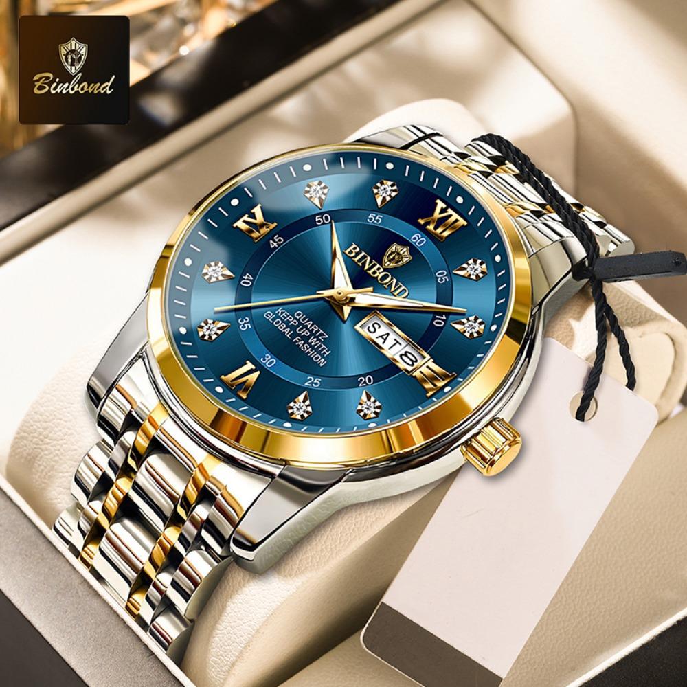 BINBOND Top Brand Luxury Fashion Watch Men 3ATM Waterproof Date Clock Sport Watches Mens Quartz Wristwatch