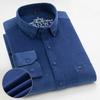 7XL 6XL Camisa de Pana para Hombre Manga Larga 100% Algodón Casual Corte Regular Suave Cómoda Bolsillo Camisas de Vestir Formal Ropa de Hombre