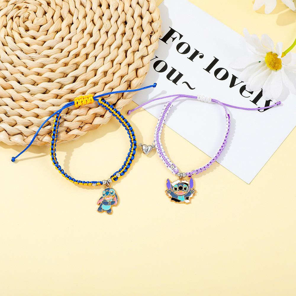 Stitch Bransoletka Przyjaźni Kreskówkowa Elastyczna z Zapięciem ze Stopu Cynku Dla Par