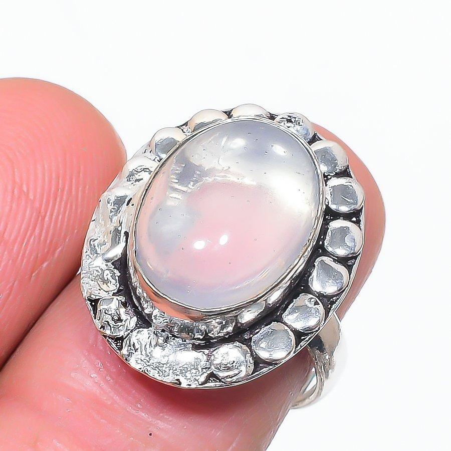 

Natural Crystal Quartz Gemstone 925 Sterling Silver Jewelry Ring Size 8 L0M38