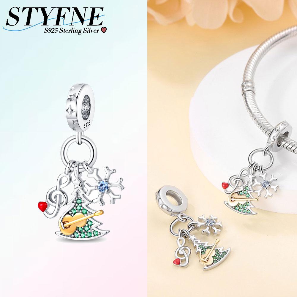 Musical Tree Snowflakes Charms Copper Original Beads Fit Originalcharms Bracelet Beads Jewelry Gifts For Women