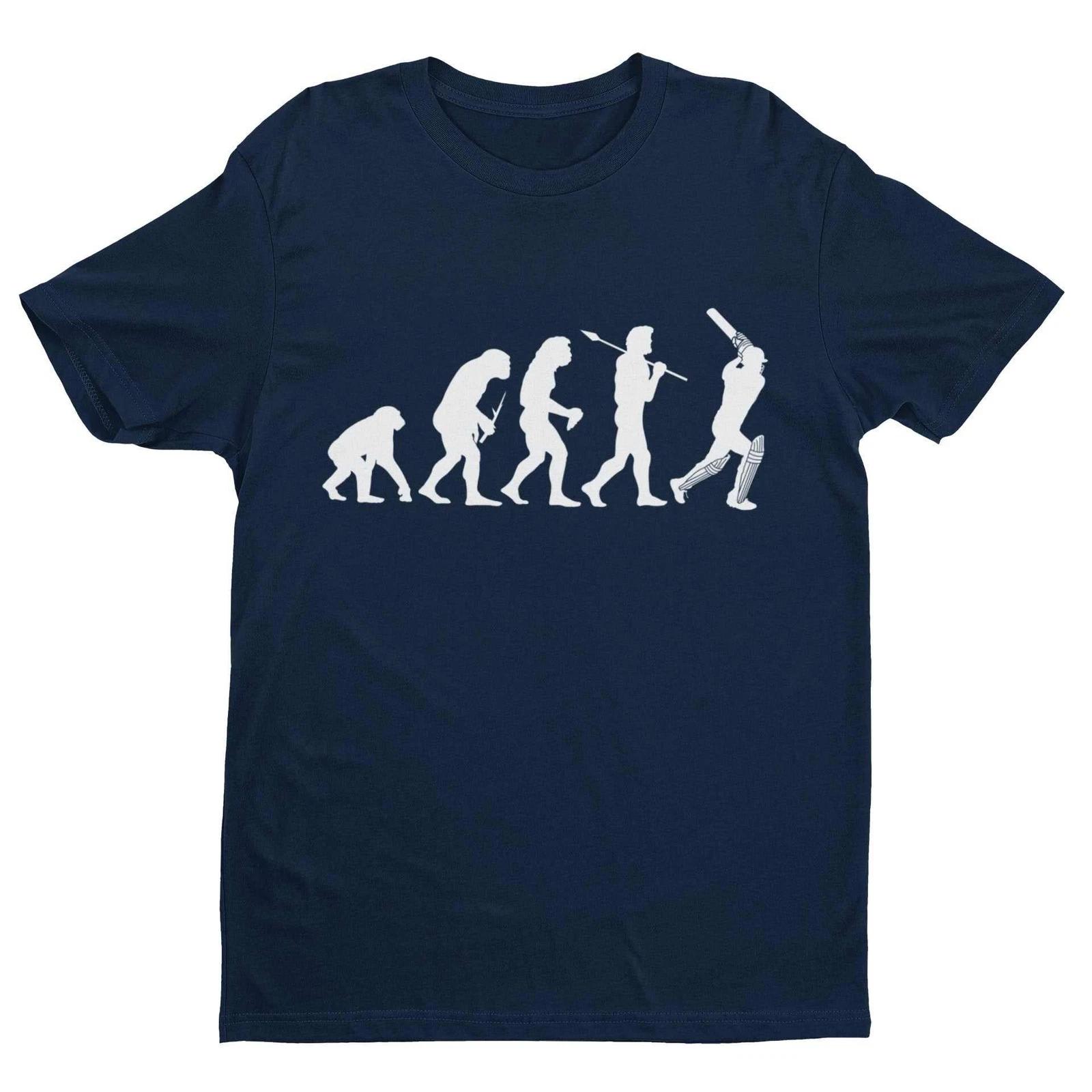 The Evolution of CRICKET T Shirt Ape To Man Darwin Funny Cricketer Gidt Idea 3XL