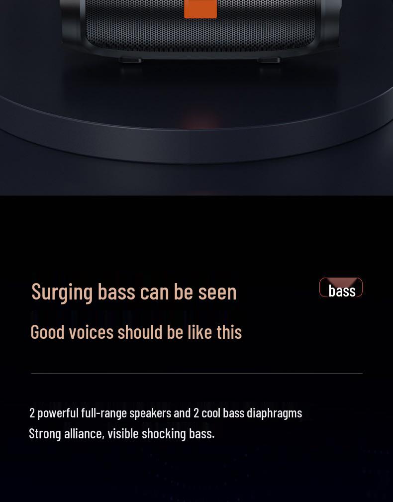Portable Outdoor Dual-Bass Mini Smart Speaker with Card Slot and High-Quality Playback