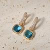 Fashion Square Dangle Earrings for Women Zirconia Earring Jewelry Wedding Party Accessories