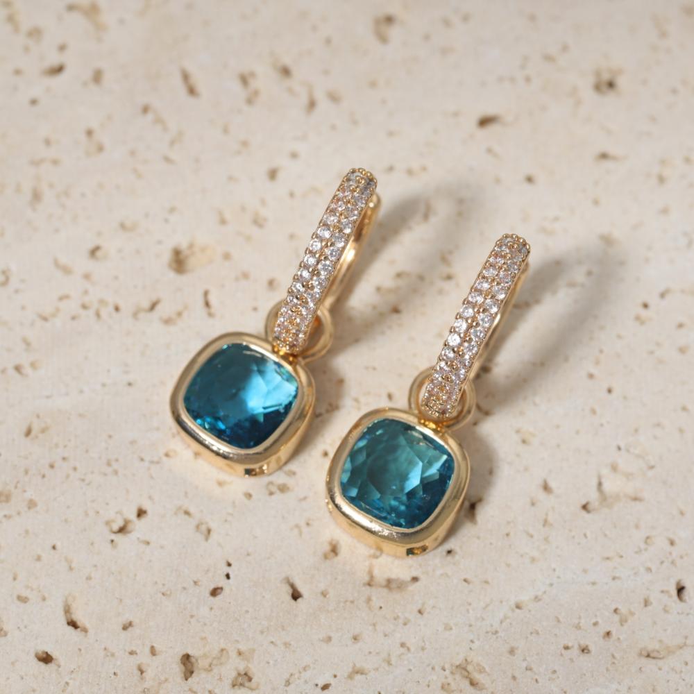 Fashion Square Dangle Earrings for Women Zirconia Earring Jewelry Wedding Party Accessories