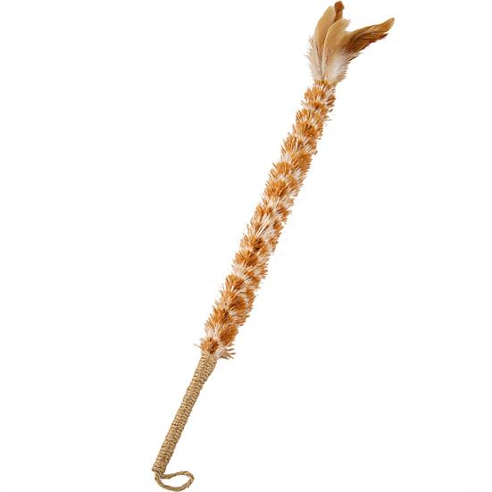Cat Feather Wand Toy Fluffy Wand with Sisal Rope Handle Feather Duster Shape Interactive Cat Teaser Toy Gift for Cat Owners
