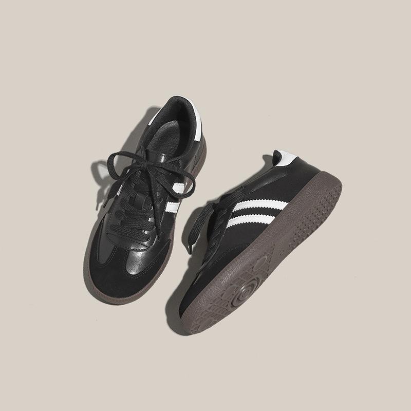 Leather Women's New Retro Three-bar Versatile Casual Sports Board Shoes Little White Shoes Women