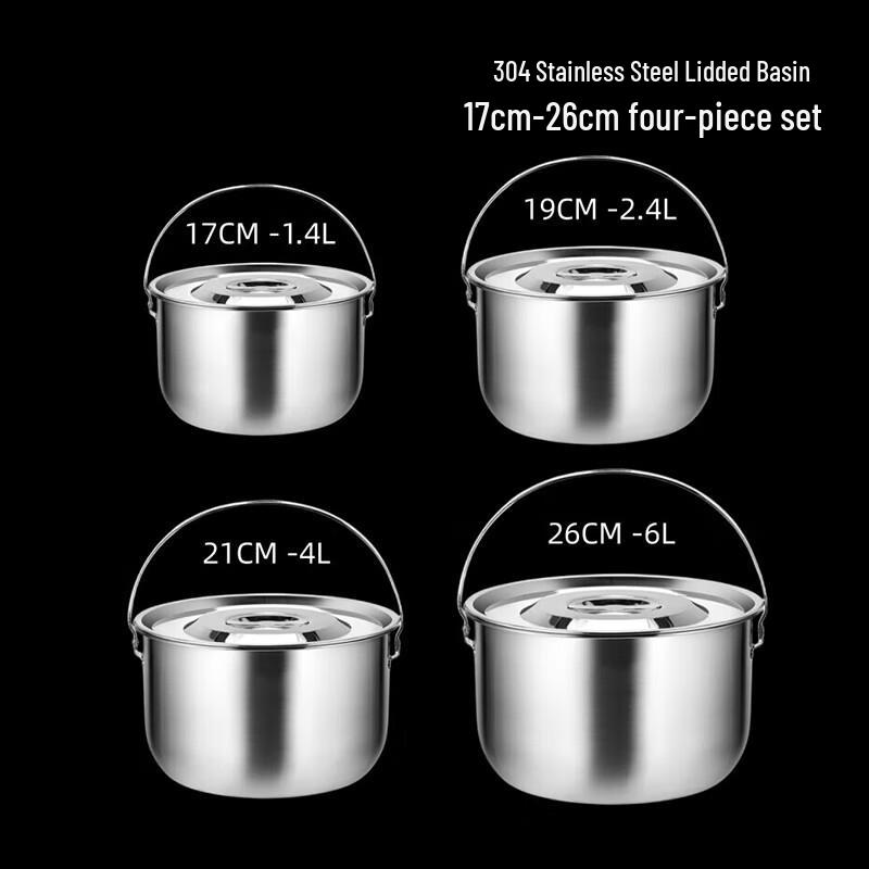 Premium 304 Stainless Steel Covered Mixing & Storage Bowls