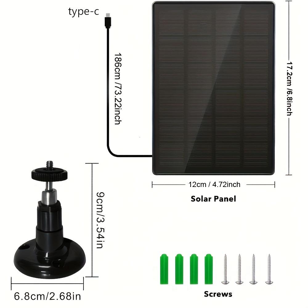 

Зарядное устройство на солнечной панели 4 Вт 5 В, настенная низкопотребляющая солнечная панель для зарядки для дверных звонков и камер видеонаблюдения, кабельный кронштейн (черный)
