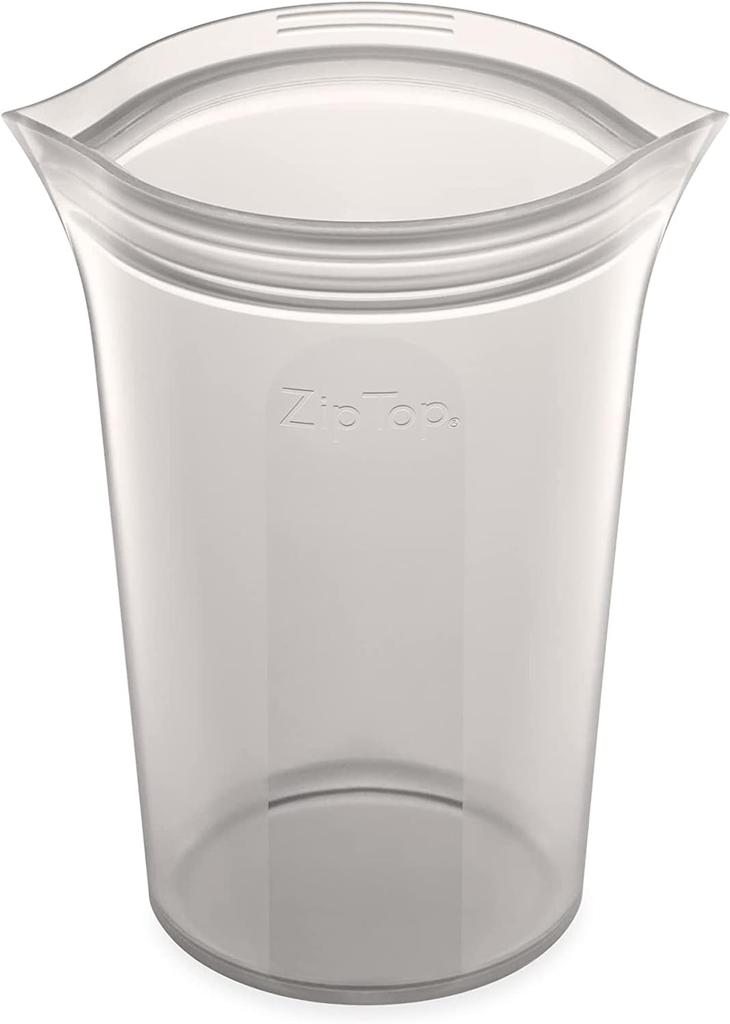 Zip Top Silicone Bag Storage Container Japanese Cup L 710ml Microwave Cooking Dishwasher Safe Gray ZipTop [Genuine Product]