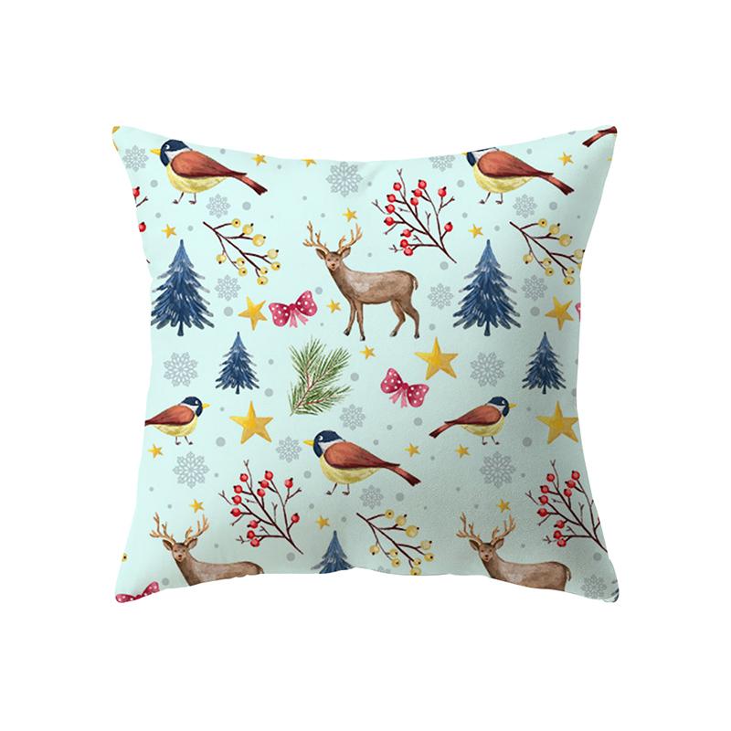 Christmas Decoration Santa Claus Print Pattern Cushion Cover Home Living Room Sofa Decoration Square Pillow Pillow Cover