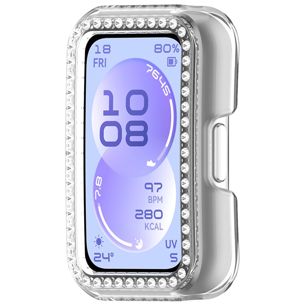 

Bling PC Hollow Case Cover for Huawei Band11/11NFC Smart Watch Diamond Crystal Bumper Shell for Huawei Band11/11NFC Accessorie прозрачный