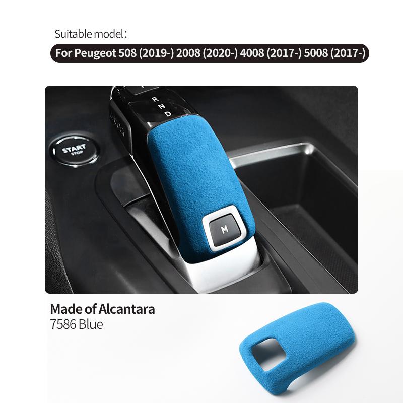 For Peugeot 508 2008 4008 5008 Gear Shift Knob Boot Cover Trim Stickers Made of Alcantara Car Premium Lnterior Tuning Accessory