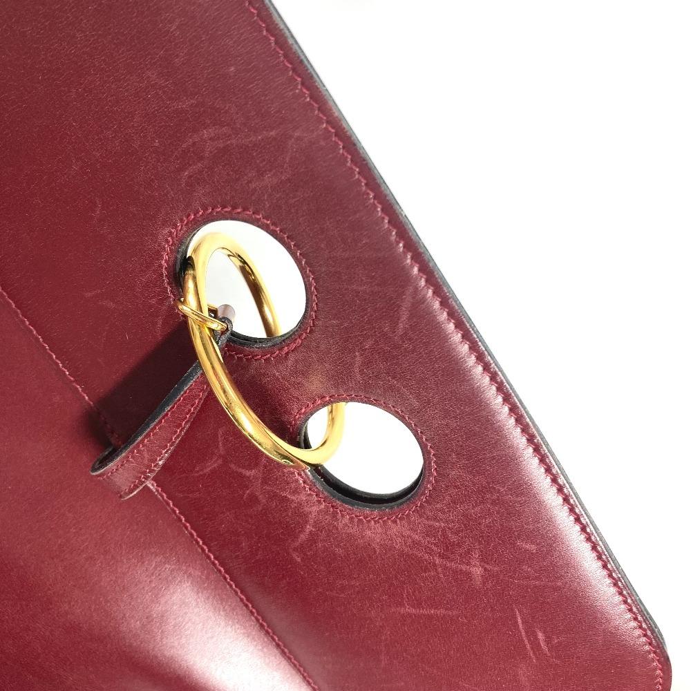 HERMES vintage Alix Crossbody Shoulder Bag Leather Bordeaux Based/GoldHardware